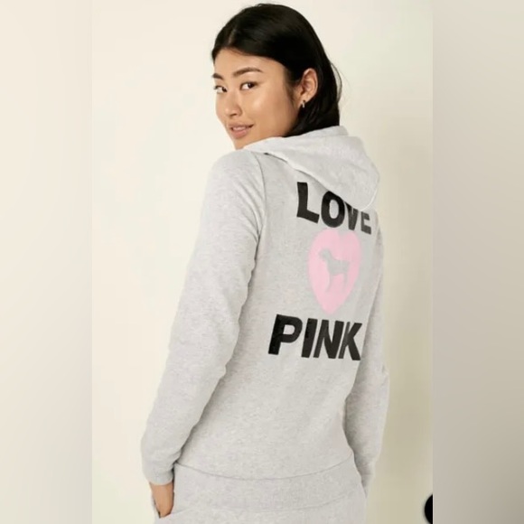 Victoria's Secret Pink Originals Fleece Full Zip
Up Perfect Hoodie M L XL XXL - Picture 5 of 8